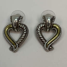Designer Brighton Two-Tone Callie Heart Shape Fashionable Drop Earrings alternative image