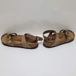 Wm Birkenstock Yara Tobacco Brown Sandals W/Designer Ankle Strap Sz M7
