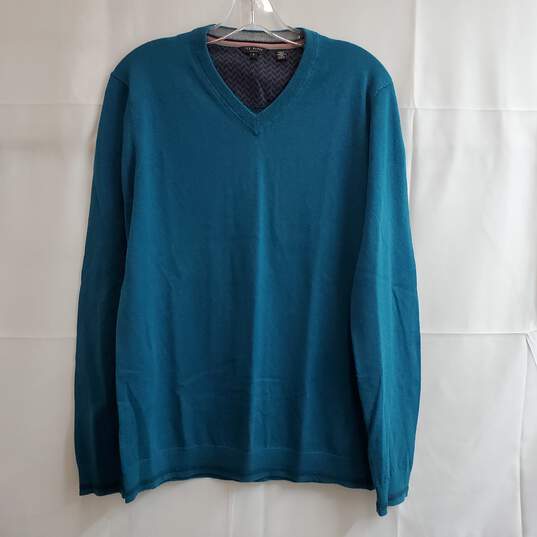 Ted Baker Sweater Pullover Sz 3 Plum V-Neck Wool Cashmere Blend Lightweight image number 1