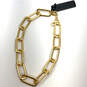 NWT Designer J. Crew Gold-Tone Paper Clip Oval Shape Link Chain Necklace image number 2