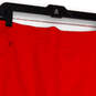 Womens Red Flat Front Slash Pocket Back Zip Straight & Pencil Skirt Sz 12P image number 3