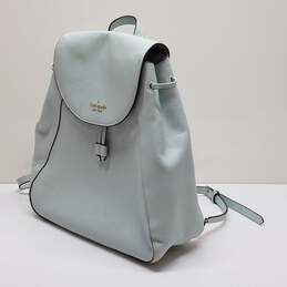 Kate Spade Leila Mint Green Pebbled Leather Drawstring Backpack Bag