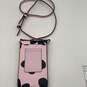 Womens Pink Leather Floral Adjustable Strap Phone Holder Crossbody Bag image number 2