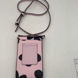 Womens Pink Leather Floral Adjustable Strap Phone Holder Crossbody Bag alternative image