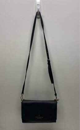 Kate Spade Black Leather Flap Crossbody Bag