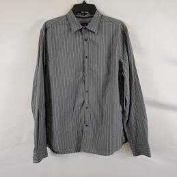 Armani Exchange Men's Gray Striped Button Up SZ M