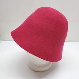 Anthropologie Fuchsia Pink Wool Felt Bucket Hat One Size alternative image