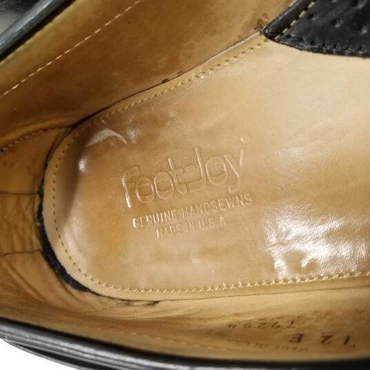 Footjoy Men's Black Leather Tassel Dress Loafers Size 12 image number 7