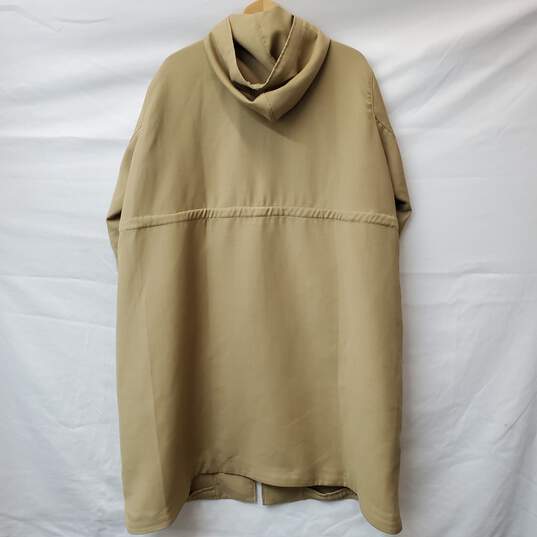 JNBY Womens Camel Color Hooded Longline Oversize Polywool Jersey Coat Size XL image number 2