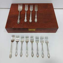 38Pc. Set of Vintage WM. A. Rodgers Plus Flatware In Wooden Box alternative image
