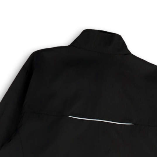 NWT Mens Black Mock Neck Long Sleeve Full-Zip Track Jacket Size Medium image number 4