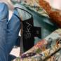 Mia Moda Sky Women's Blue Print Leather Trim Boho Halter Top Size S NWT image number 2