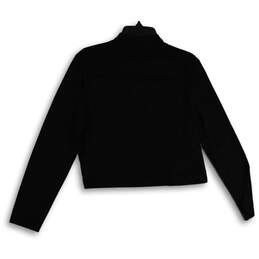 Womens Black Long Sleeve Crew Neck Cropped Pullover Sweater Size Large alternative image