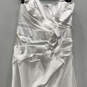 Womens White Pleated Bow Sleeveless Regular Fit Back Zip Maxi Dress Size 14 image number 3
