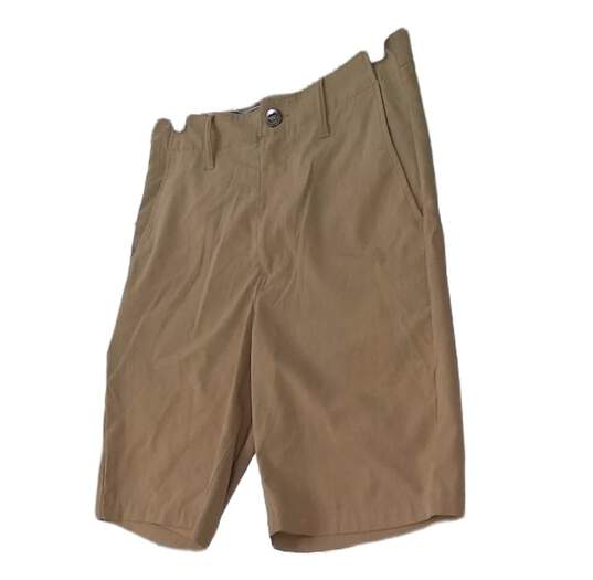 Mens Tan Flat Front Pockets Surf And Turf Hybrid Board Shorts Size 30 image number 2