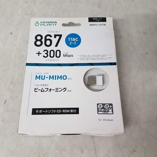 IO DATA WNPU1167M WiFi Handset, MU-MIMO Compatible, Small, 11ac USB Adapter, 867Mbps + 300Mbps, Japanese Manufacturer - in original package - sealed image number 2