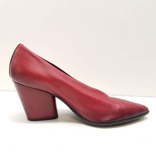 Halmanera Olivia Leather Heel Pumps Red 7.5 image number 2