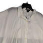 NWT Womens White Spread Collar Kaftan Sleeve Button-Up Shirt Size Large image number 3