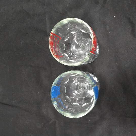 Pair of Footed Beer Goblets Budweiser and Pabst Blue Ribon image number 3
