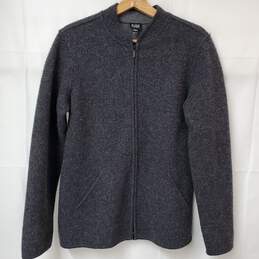 Eileen Fisher Lambs Wool/Cotton Gray Zip Jacket Women's SM