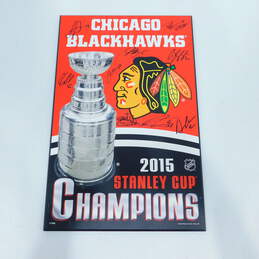9x Signed Chicago Blackhawks 2015 Stanley Cup Champions Plaque Toews Kane  Sharp Crawford Keith Seabrook Saad
