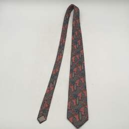 Christian Dior Mens Pink Blue Paisley Adjustable Four In Hand Pointed Neck Tie