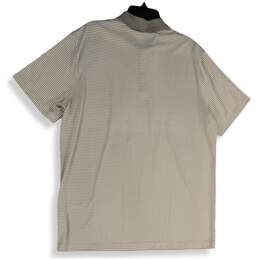 Mens Gray Striped Short Sleeve Collared Side Slit Golf Polo Shirt Size XL alternative image
