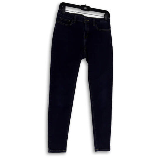 Womens Blue Dark Wash Pockets Stretch Regular Fit Denim Skinny Jeans Size 4 image number 1