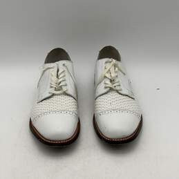 Stacey Adams Mens White Leather Lace Up Loafers Derby Dress Shoes Size 8.5