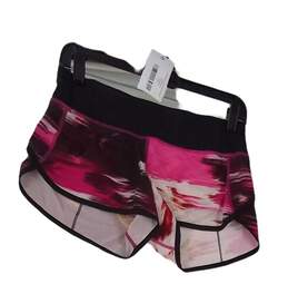 Athleta Womens Pink Black Stretch Elastic Waist Athletic Running Shorts Size 4