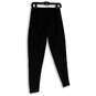 Womens Black Elastic Waist Zipper Pockets Activewear Ankle Pants Size Small image number 2