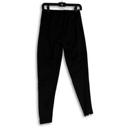 Womens Black Elastic Waist Zipper Pockets Activewear Ankle Pants Size Small alternative image