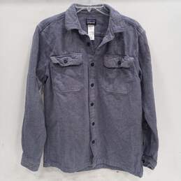 Patagonia Men's Blue Organic Cotton Fjord Flannel Button Up Shirt Size M