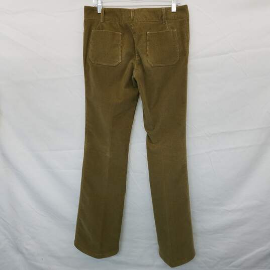 Prada Beige Cotton Corduroy Straight Leg Pant Wm Size 44 AUTHENTICATED image number 2