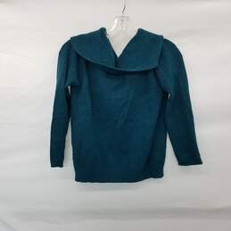 Anthropologie Teal Knit Cowl Neck Sweater WM Size SP alternative image