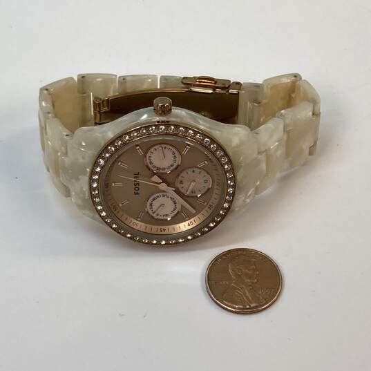 Designer Fossil ES-2887 Chronograph Round Dial Quartz Analog Wristwatch image number 3