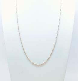 Fancy 14k White Gold Rope Chain Necklace 10.5g