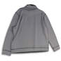 Mens Gray White Long Sleeve Mock Neck 1/4 Zip Pullover Sweatshirt Size XXL image number 2
