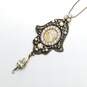 Michael Negrin Gold Tone Seed Pearl Crystal Hamsa Pendant 11.2g image number 2