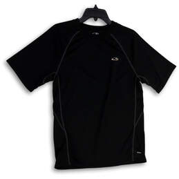 Mens Black Short Sleeve Crew Neck Activewear Pullover T-Shirt Size Medium