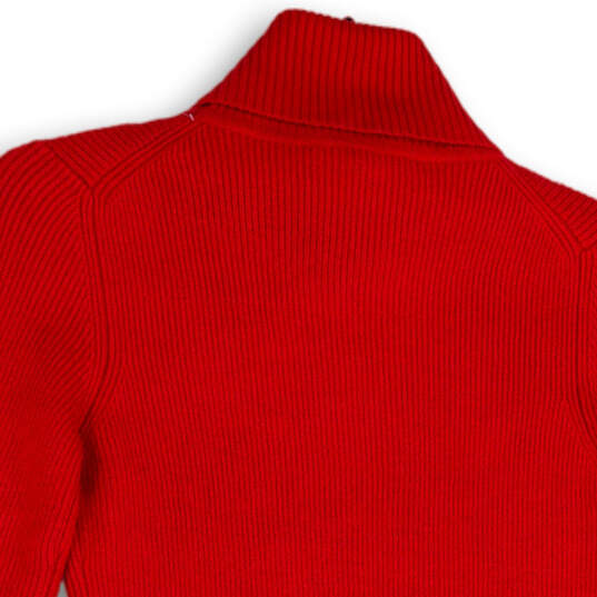 NWT Womens Red Knitted Turtleneck Long Sleeve Pullover Sweater Size Small image number 4