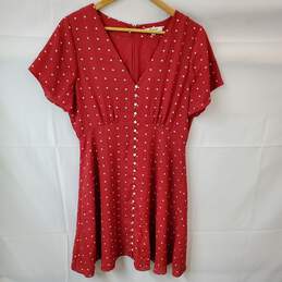 Madewell Red Mini Dot Print Dress in Size 8