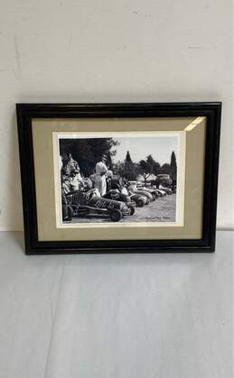 Memorial Park, Upland Photography of Racing Cart Signed. Matted & Framed