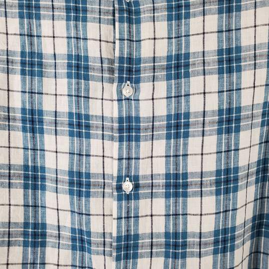 Michael Kors Women's Blue Plaid Button Up SZ XL image number 3
