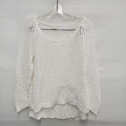 Eileen Fisher WM's 100% Organic Cotton Knitted White Crewneck Sweater  Size S
