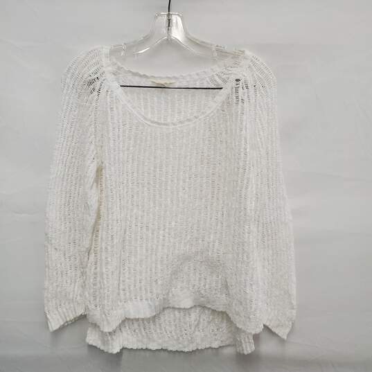 Eileen Fisher WM's 100% Organic Cotton Knitted White Crewneck Sweater  Size S image number 1