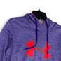 Womens Purple Pink Heather Stretch Long Sleeve Pullover Hoodie Size Medium image number 3