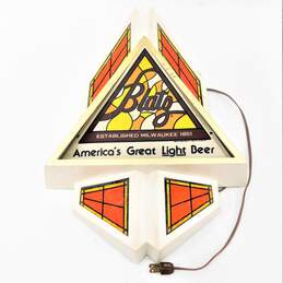 1979 Heileman Brewing Blatz Stained Glass Style Advertising Man Cave Bar Light