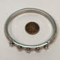 Designer Henri Bendel Silver-Tone Clear Rhinestone Hinged Bangle Bracelet image number 4