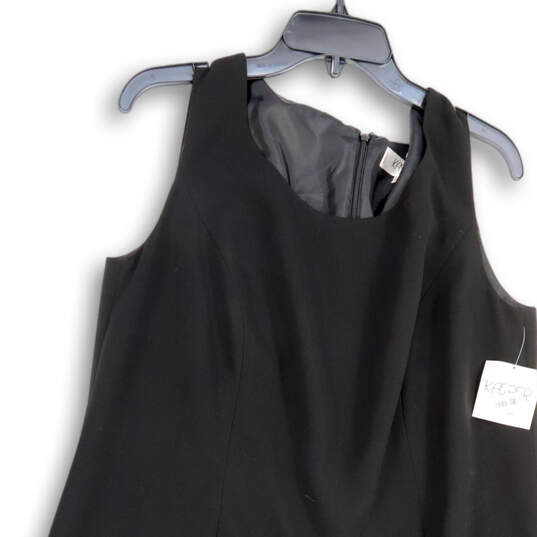 NWT Womens Black Sleeveless Round Neck Back Zip Sheath Dress Size 14W image number 3